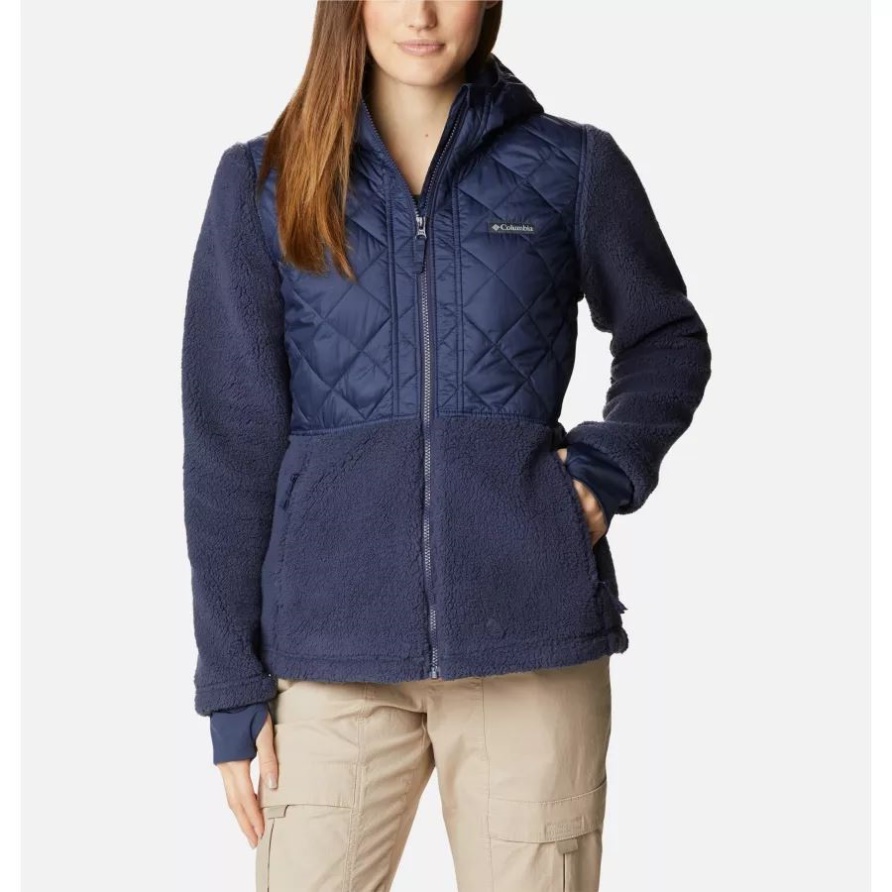 Damen-Fleecejacke Mit Kapuze Und Haubenspitze Nachtaktiv Columbia