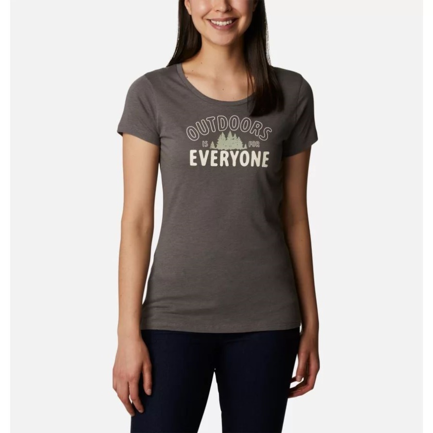 Gänseblümchen-Tages-Grafik-T-Shirt Der Frauen Holzkohlenheide/seek Im Freien Kolumbien