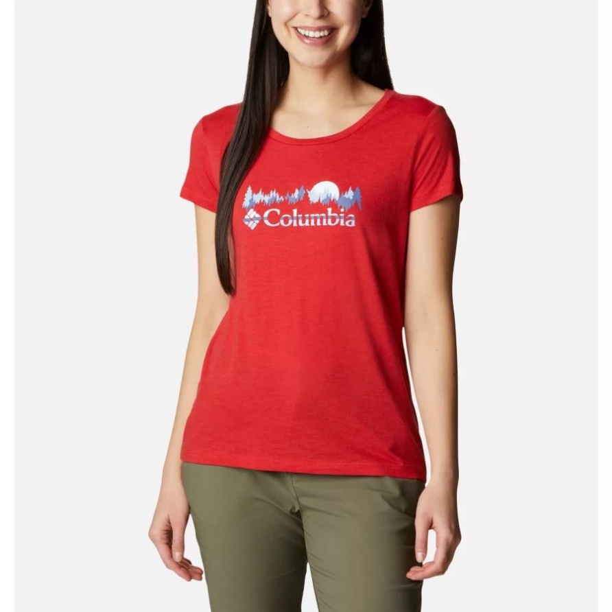 Gänseblümchen-Tages-Grafik-T-Shirt Für Frauen Columbia Hellrote Heide/Mondaufgang