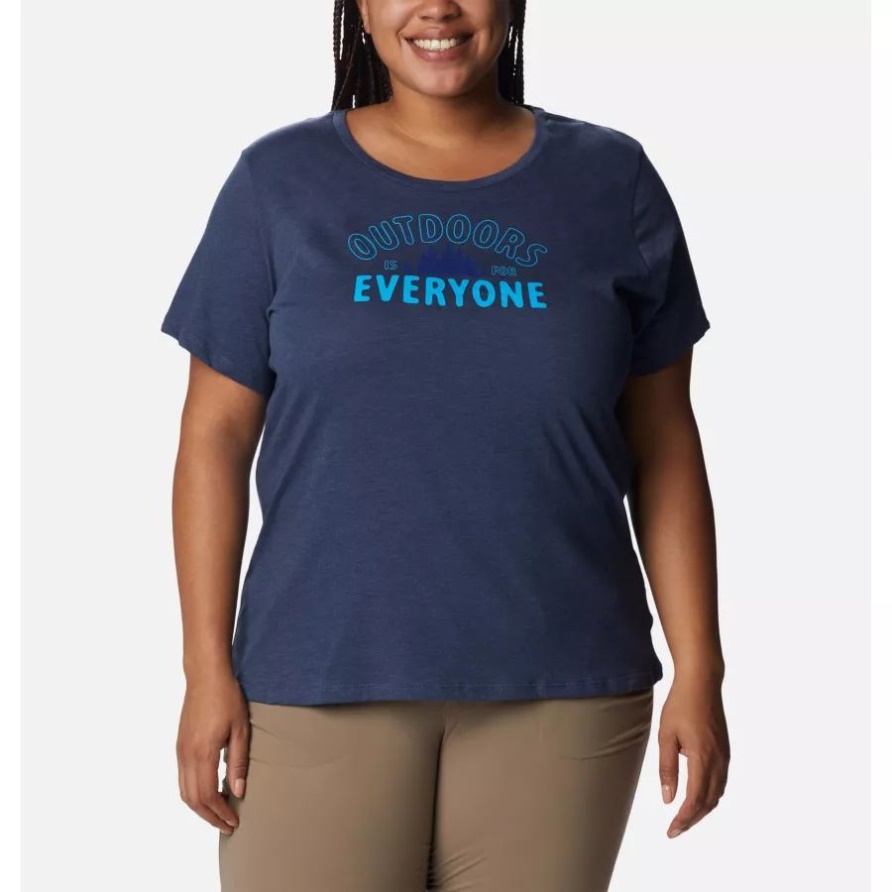 Gänseblümchen-Tages-Grafik-T-Shirt Für Frauen In Übergröße, Columbia, Nächtliches Heidekraut/Suche Im Freien