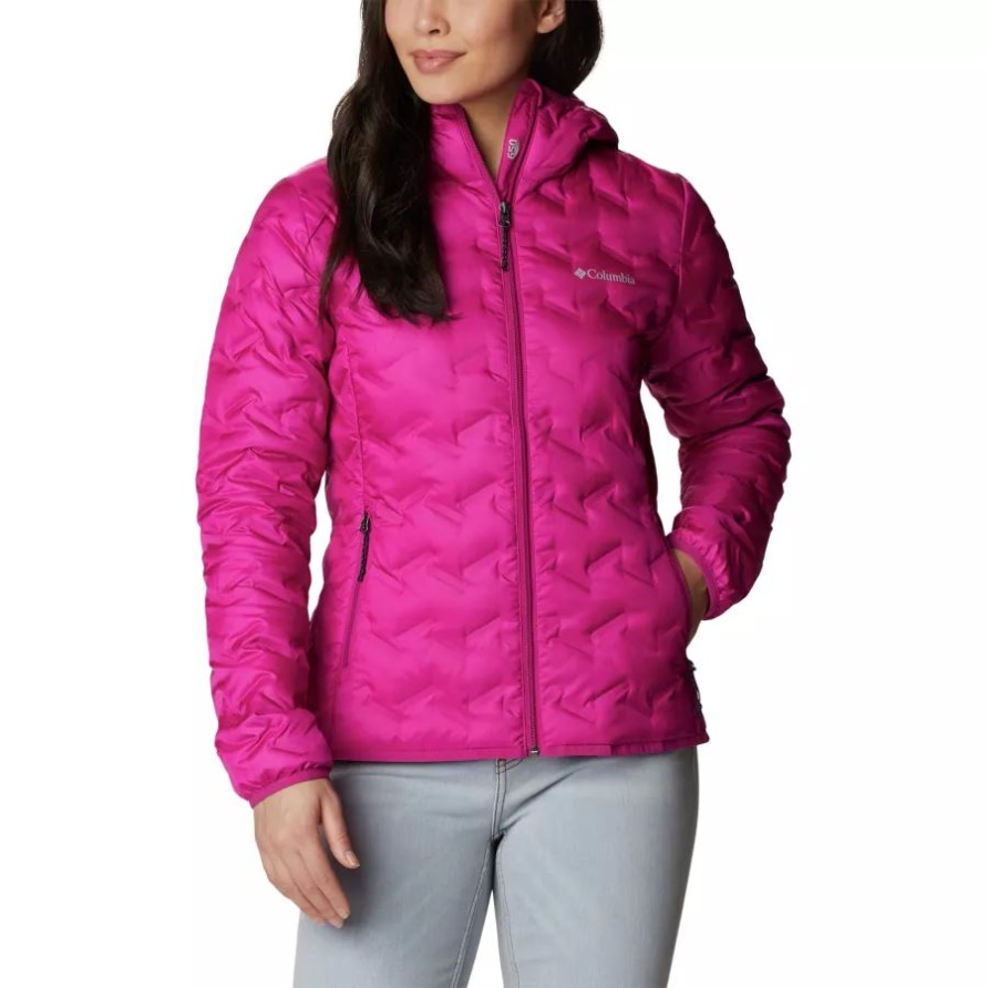 Damen Delta Ridge Daunenjacke Mit Kapuze Wild Fuchsia Columbia