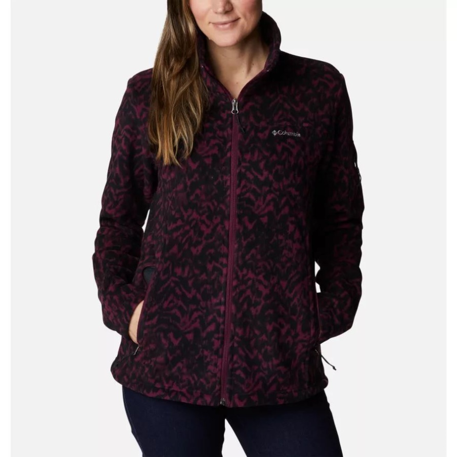 Fast Trek Bedruckte Fleecejacke Für Damen Marionberry Terrain Print Columbia