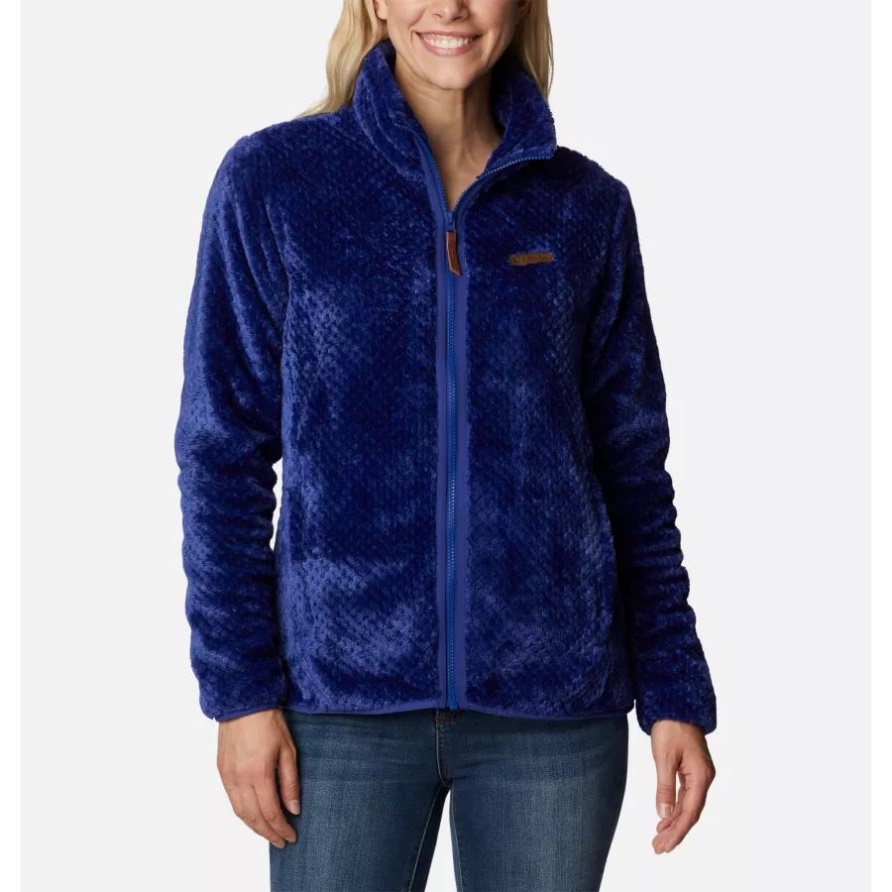 Damen Fire Side II Sherpa Fleece Mit Durchgehendem Reißverschluss Dark Sapphire Columbia