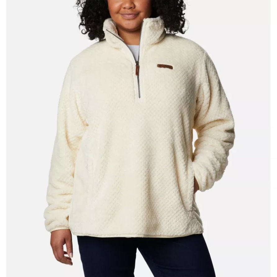 Sherpa-Fleece Mit Seitlichem Viertelreißverschluss Für Damen In Übergröße Columbia Chalk
