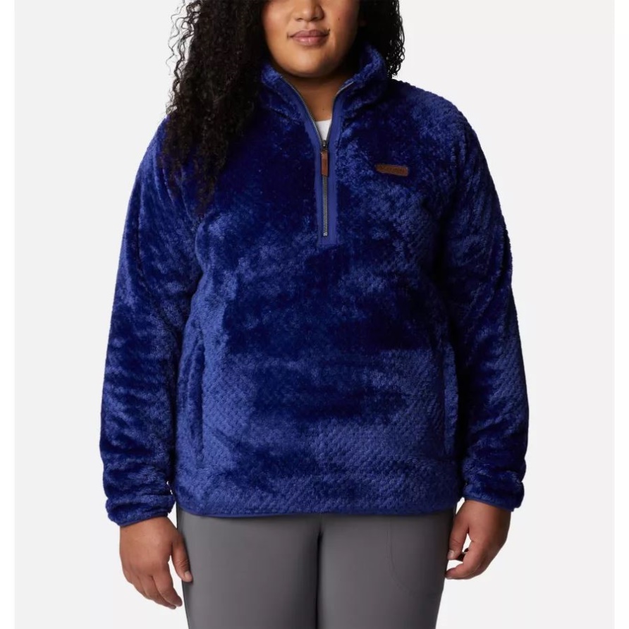 Sherpa-Fleece Mit Seitlichem Viertelreißverschluss Für Damen In Übergröße, Dark Sapphire Columbia