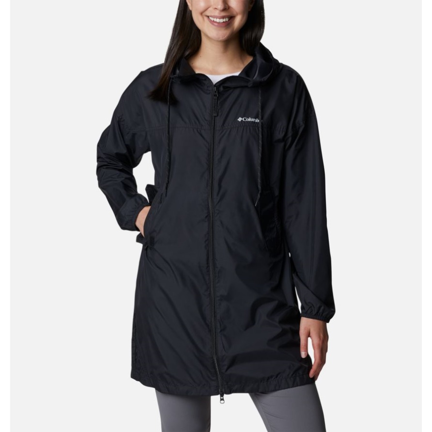 Damen Flash Challenger Lange Windjacke Columbia Brand Black