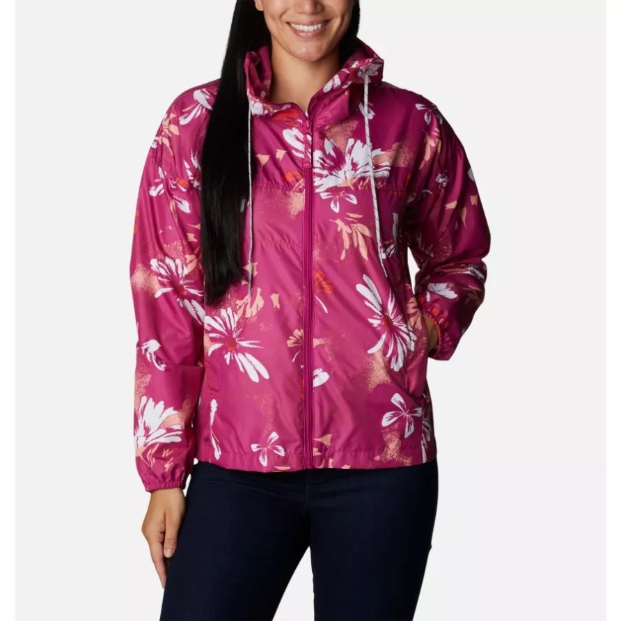 Flash Challenger Neuheit Windjacke Für Damen Wild Fuchsia Daisy Party Print Columbia