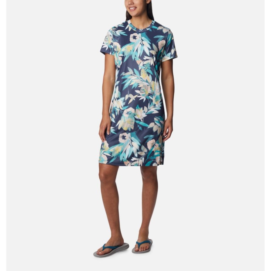 Fork-Stream-Kleid Für Damen Helles Aqua/Wisterian Columbia