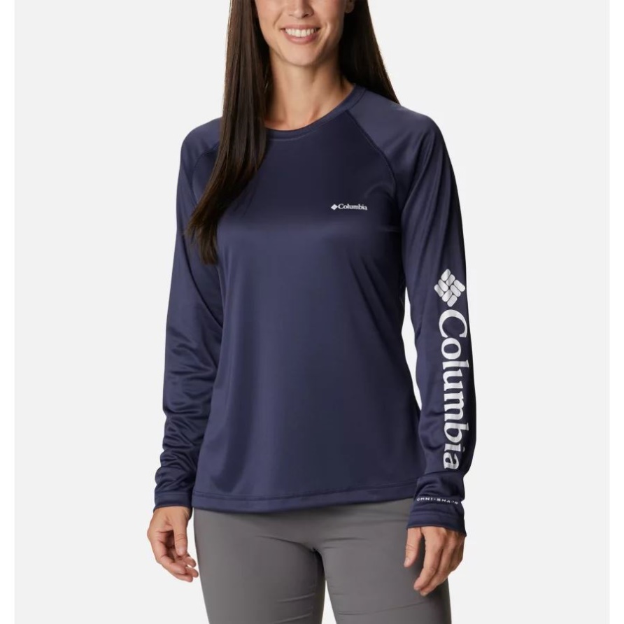Fork Stream Langarmshirt Für Damen Nachtaktiv/weißes Logo Columbia