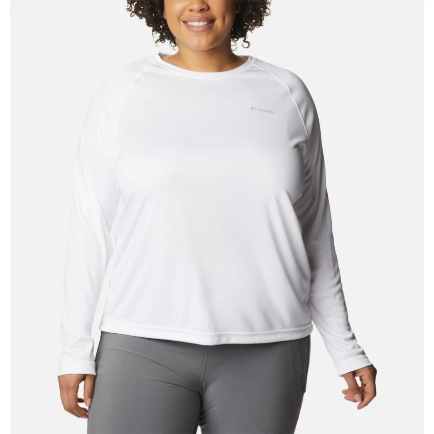 Fork Stream Langarmshirt Für Damen Plus Größe Weiß Columbia