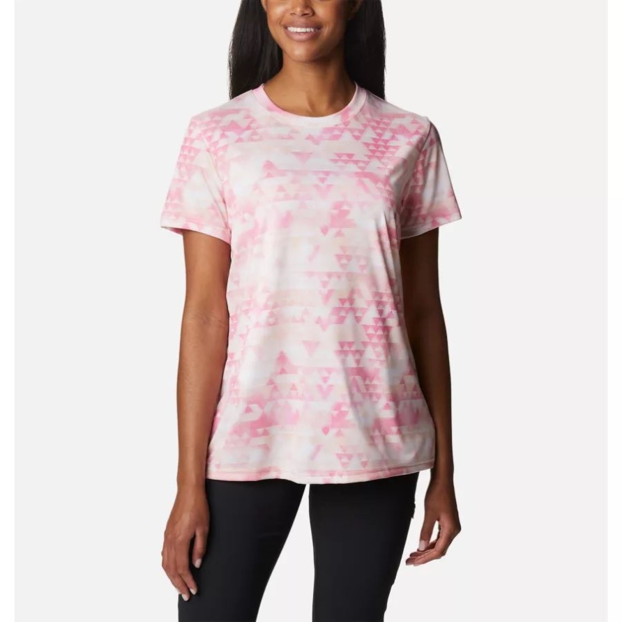 Gabelstrom-T-Shirt Der Frauen Columbia-Pfirsichblüte/entfernte Spitzen