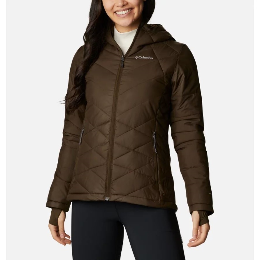 Himmlische Kapuzenjacke Damen Columbia Olivgrün