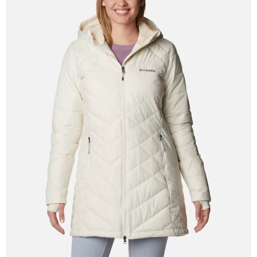 Himmlische Lange Kapuzenjacke Für Damen Chalk Columbia