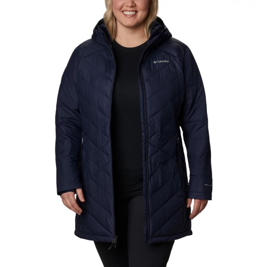 Himmlische Lange Kapuzenjacke Für Damen Plus Größe Columbia Dark Nachtaktiv