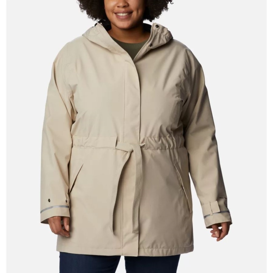 Trench Ii-Jacke Hier Und Dort Für Damen Plus Größe Uraltes Fossil Aus Kolumbien