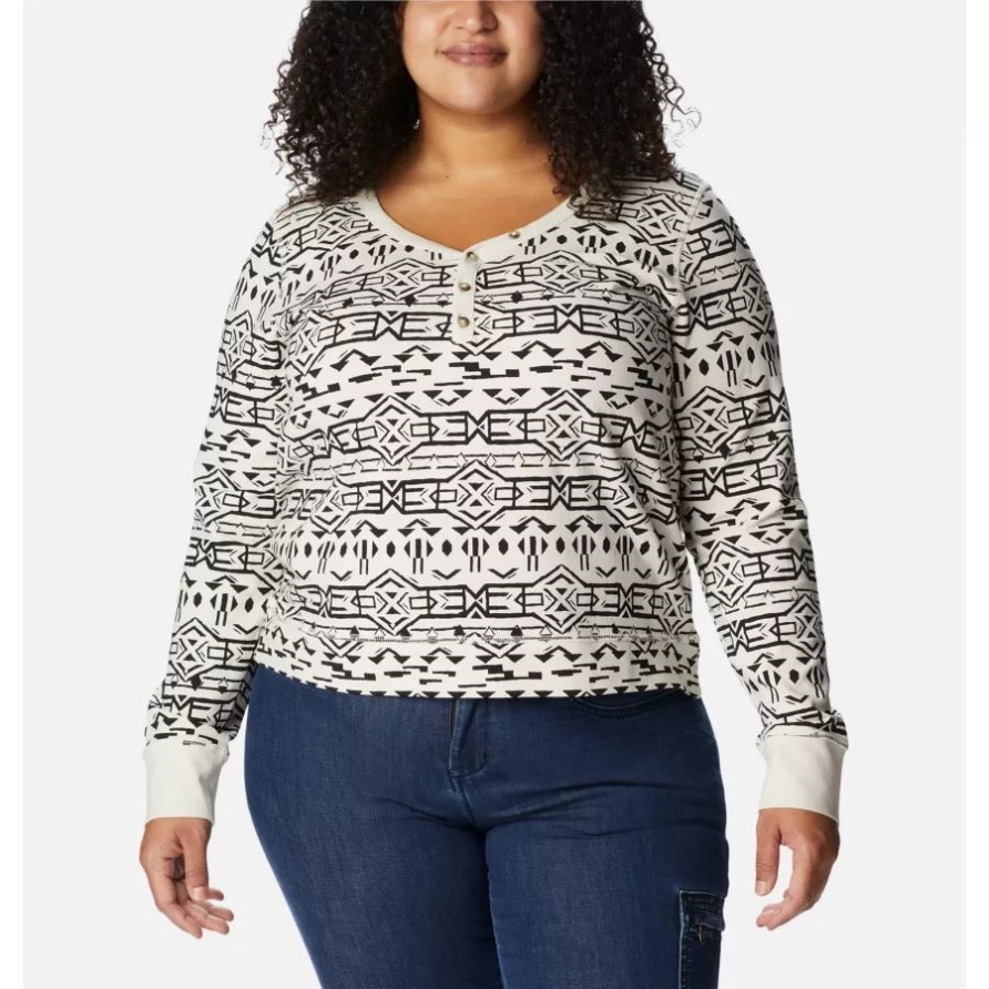 Holly Hideaway Longsleeve Für Damen Plus Größe Columbia Chalk 80er Streifen