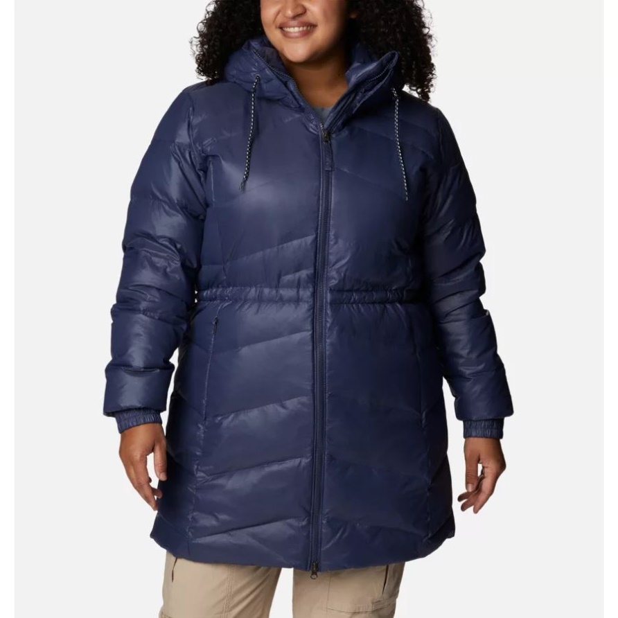 Icy Heights Ii Mittellange Daunenjacke Für Damen Plus Größe Nachtaktiv Gunmetal Columbia