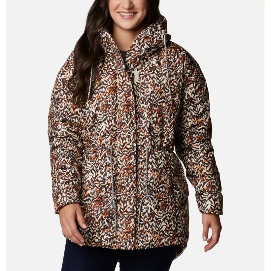 Icy Heights Ii Daunenjacke Für Damen Warmer Kupferfarbener Geländedruck Columbia