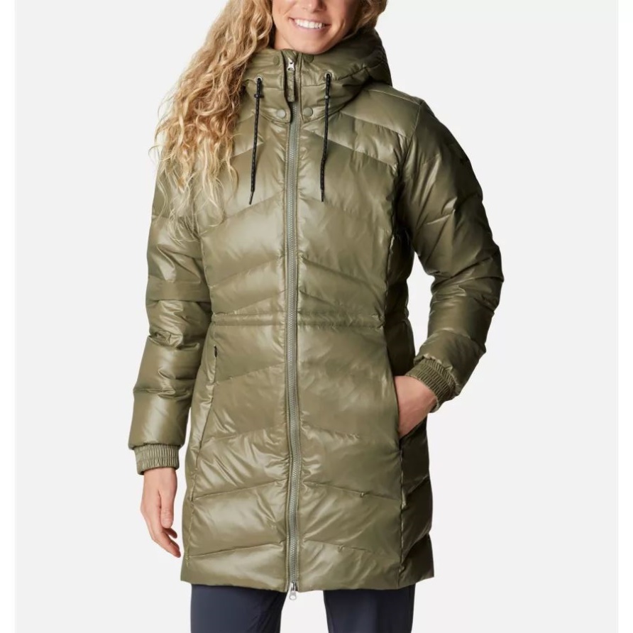 Icy Heights Ii Daunenjacke Mit Kapuze Für Damen Steingrün Gunmetal Columbia