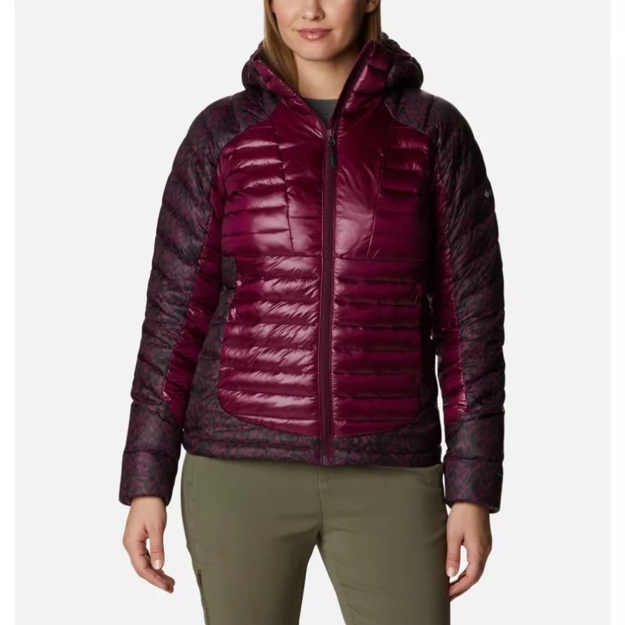 Labyrinth Loop Omni-heat Infinity Isolierte Kapuzenjacke Für Damen Marionberry/marionberry Terrain Print Columbia