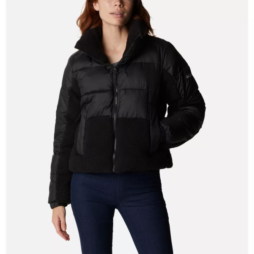 Damen Leadbetter Point Sherpa Hybridjacke Columbia Black