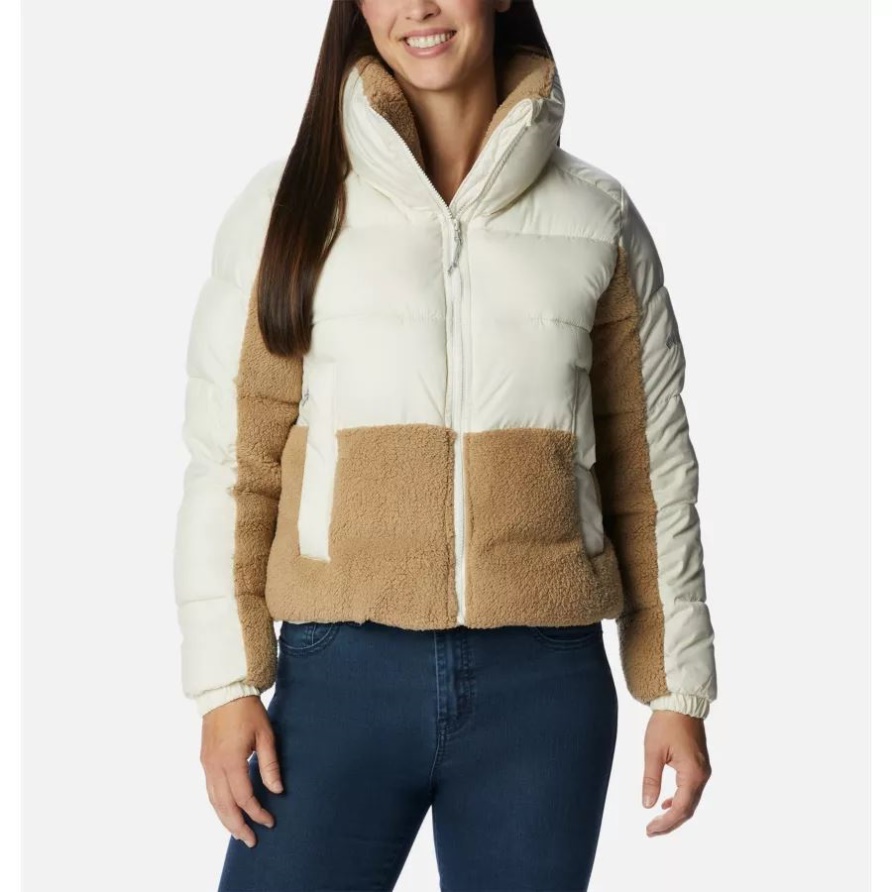Leadbetter Point Sherpa Hybrid Pufferjacke Für Damen Columbia Chalk/Beach