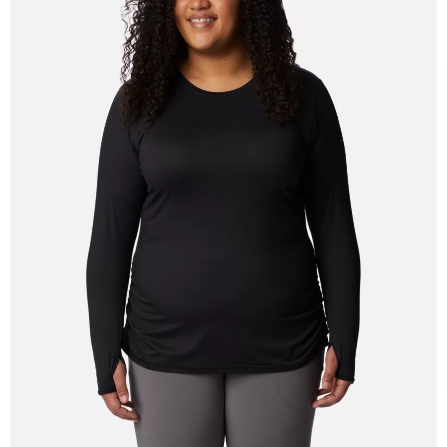 Damen-Leslie-Falls-Langarmshirt In Übergröße, Schwarz, Kolumbien