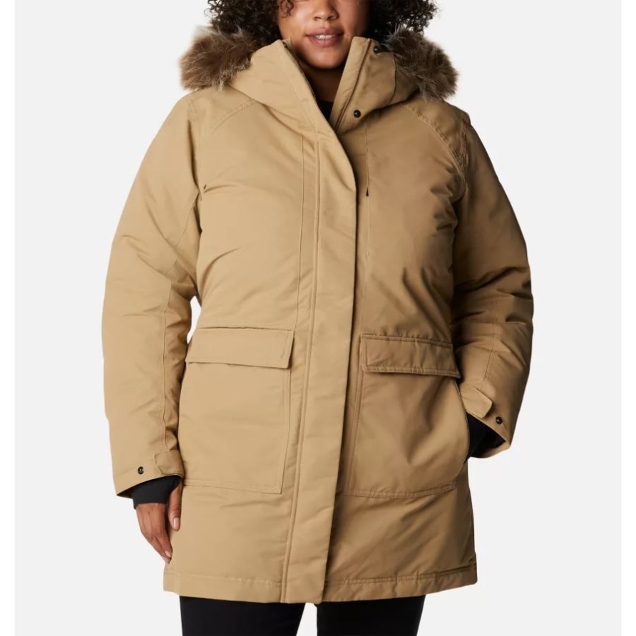 Damen Little Si Omni-Heat Infinity Isolierter Parka Plus Size Columbia Beach/Schwarz