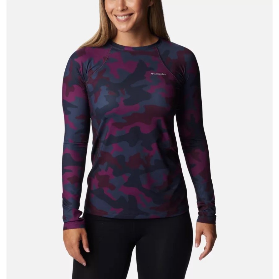 Midweight Baselayer Crew Für Damen Plum Trad Camo Columbia