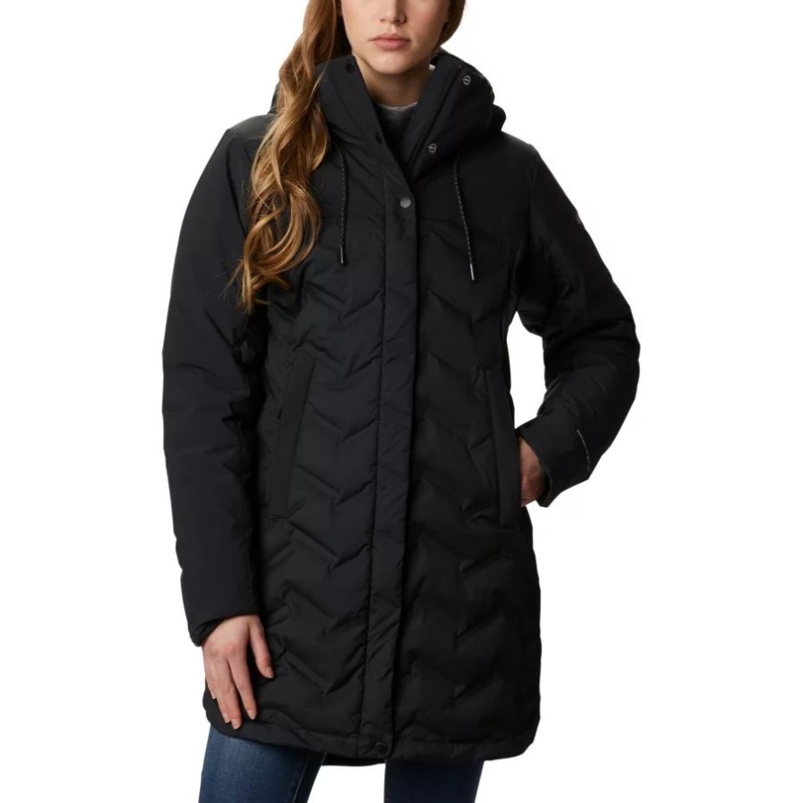 Damen Mountain Croo Lange Daunenjacke Columbia Schwarz
