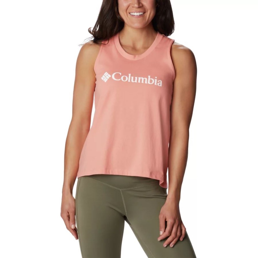 Lässiges Grafik-Tanktop Von North Cascades Für Damen Coral Reef/Weiß Mit Marke Columbia