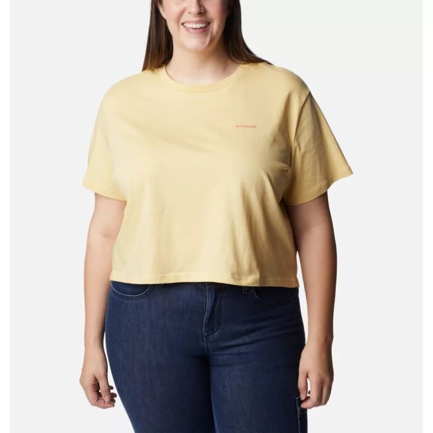 North Cascades Cropped-T-Shirt Für Damen In Übergröße Mit Verlaufslogo Von Columbia Cornstalk/CSC