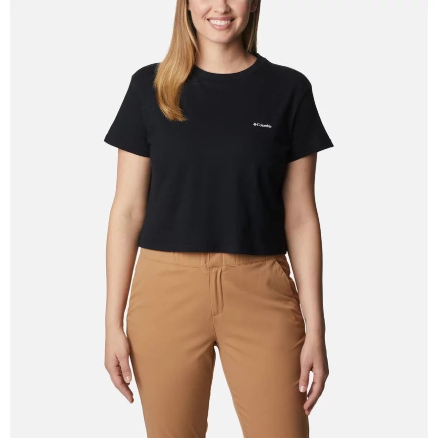 Kurz Geschnittenes T-shirt Mit Grafik Von North Cascades Für Damen Schwarz/kreide Dotty Disguise Columbia