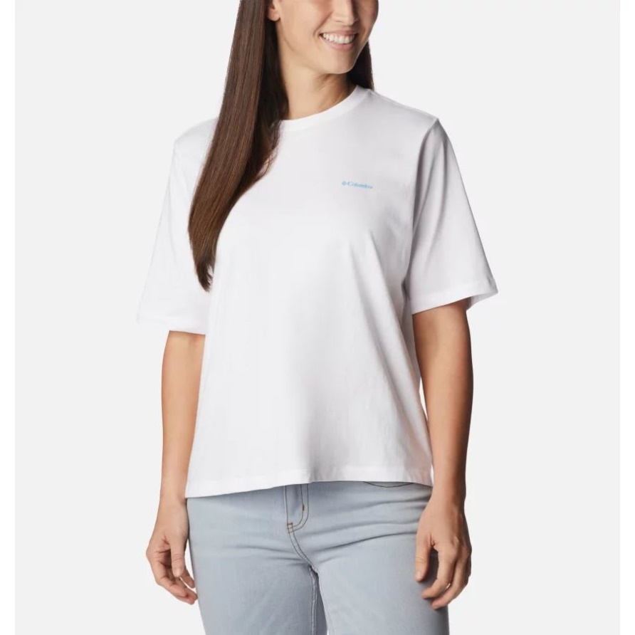 North Cascades-Grafik-T-Shirt Für Frauen Weiß/Explore NP Graphic Columbia