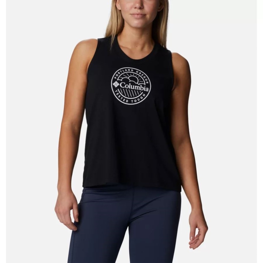 North Cascades Tank Für Damen Schwarz/Gem Columbia Graphic Columbia