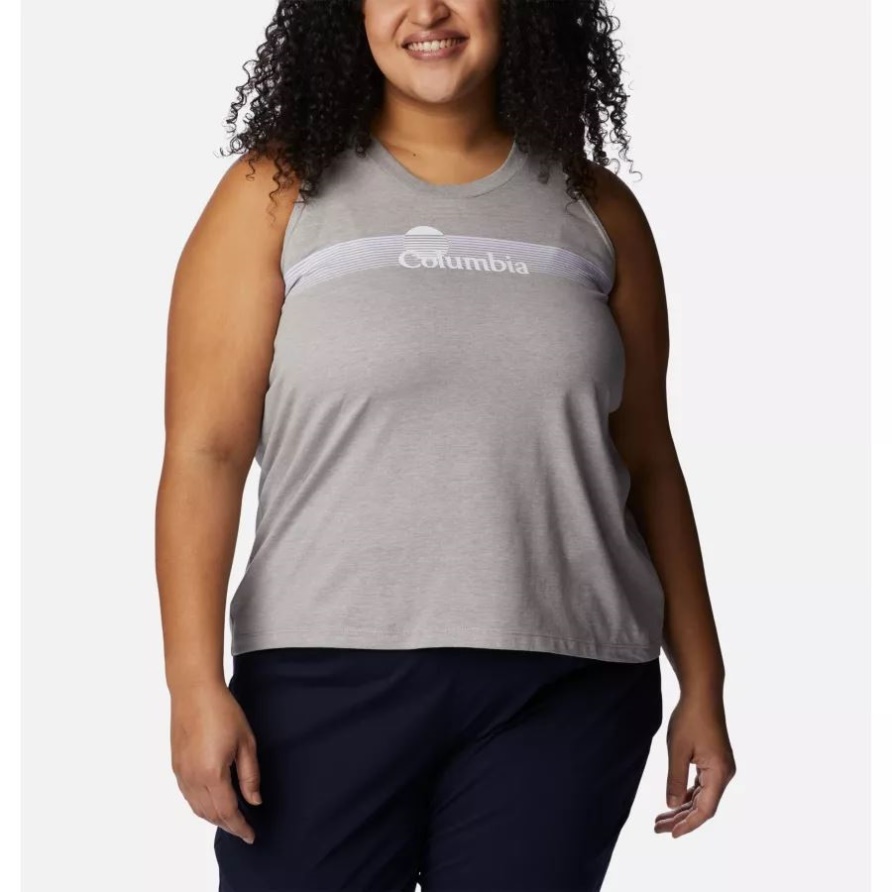 North Cascades Tanktop Für Damen Plus Größe Columbia Grau Hthr/inverted Marke Grx Columbia