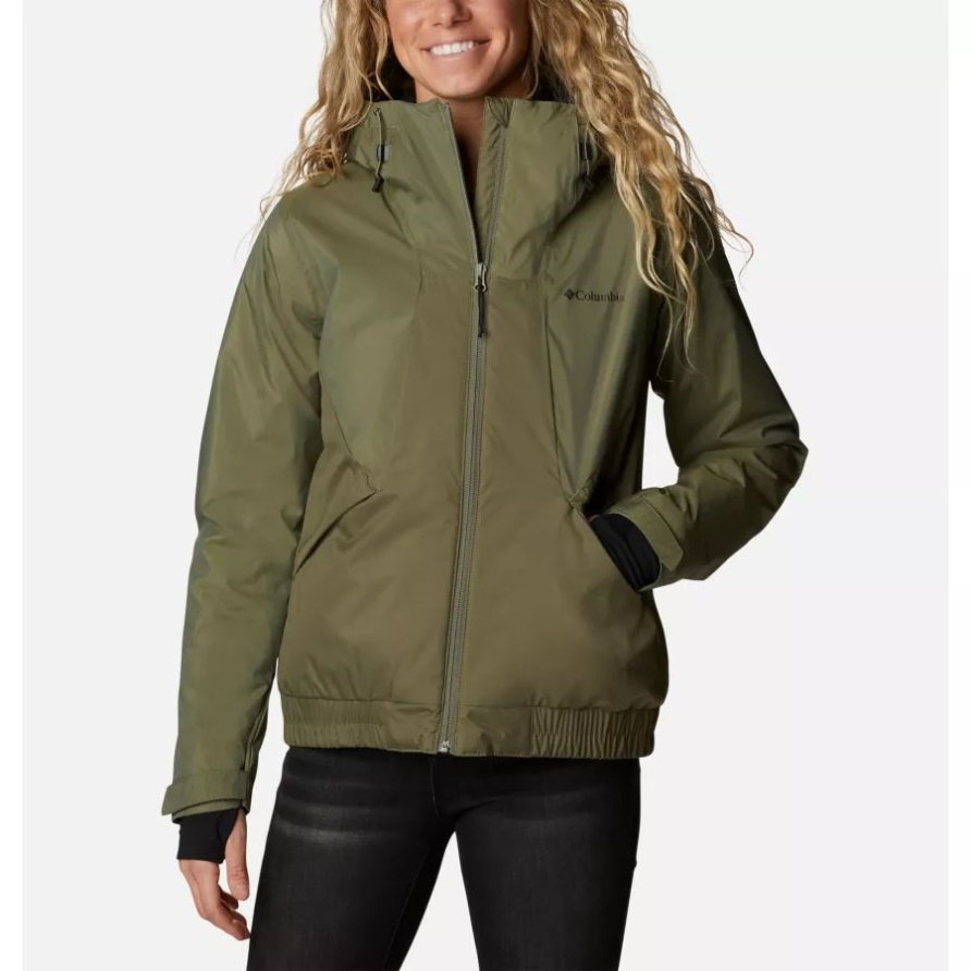 Wasserdichte Isolierte Jacke Mit Kapuze Von Oso Mountain Für Damen Steingrüner Glanz Columbia
