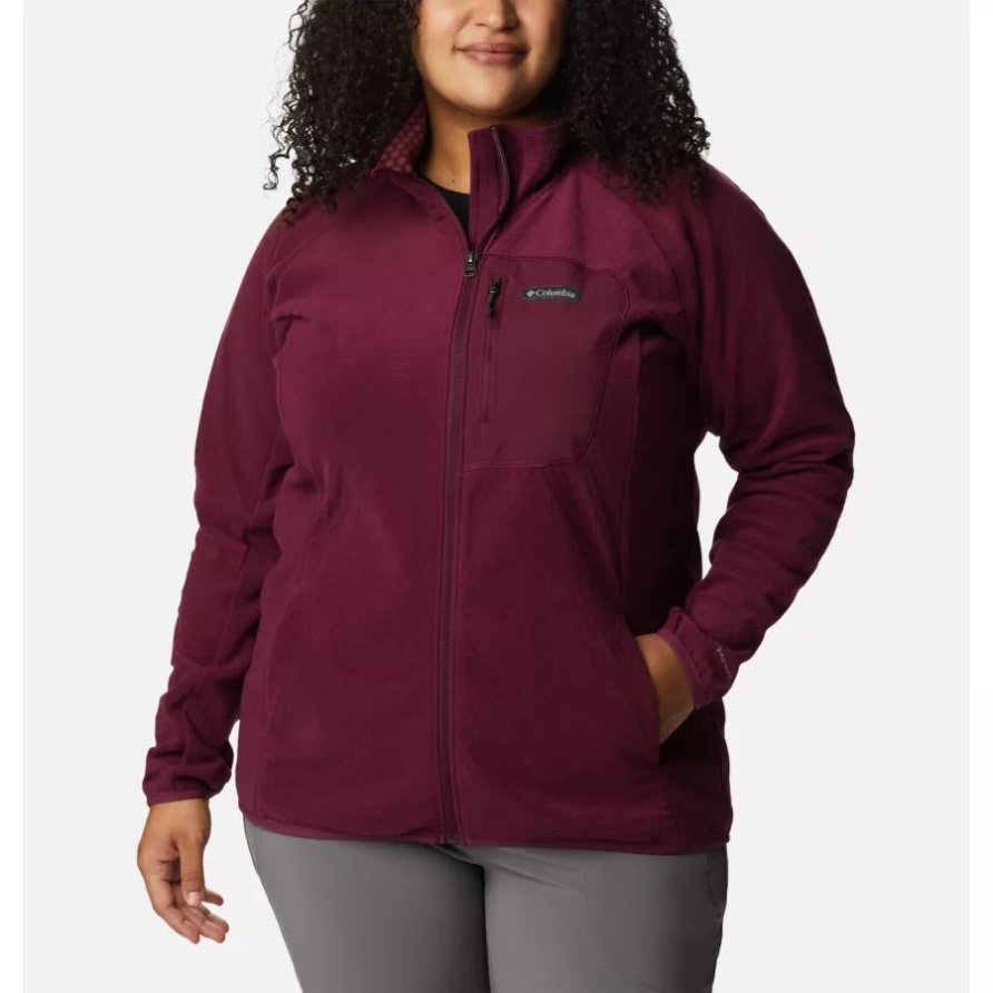 Tracks Outdoor-Fleecejacke Mit Durchgehendem Reißverschluss Für Damen Plus Größe Columbia Marionberry/Aura