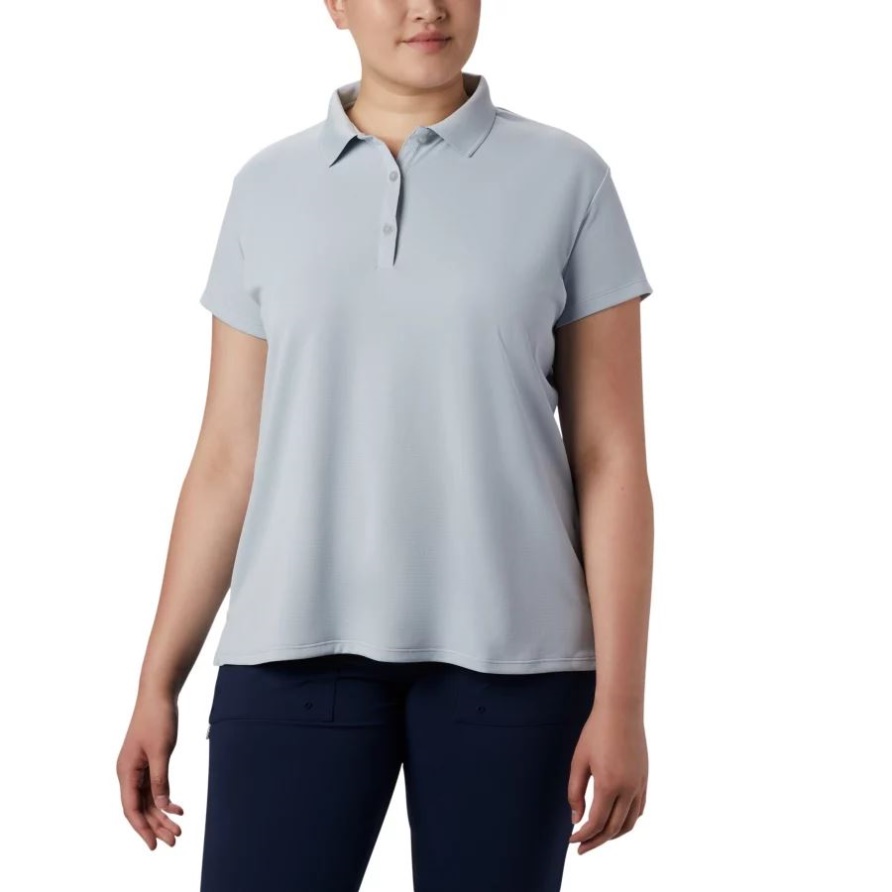 Damenpfg Innisfree Kurzarm-Poloshirt Plus Größe Cirrus Grey Columbia