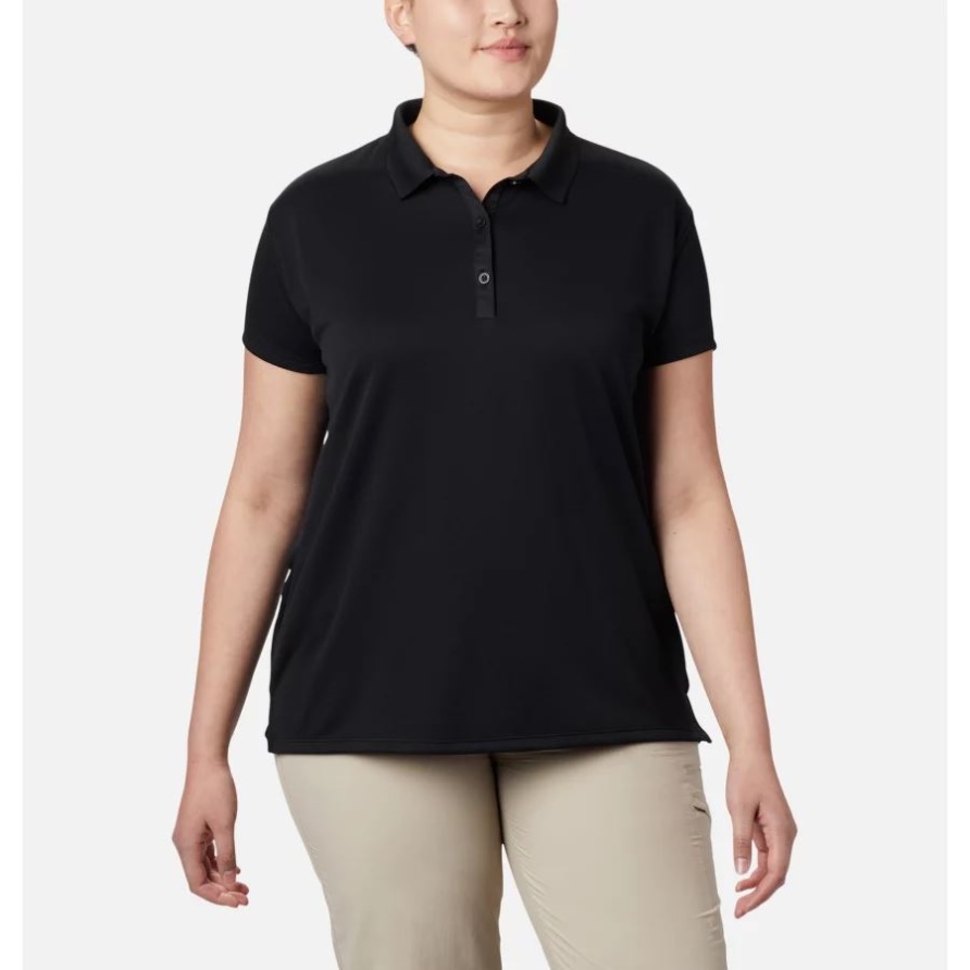 Kurzarm-Poloshirt Von Pfg Innisfree Für Damen Plus Größe Columbia Black