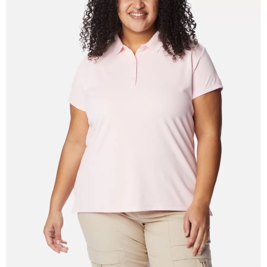 Kurzarm-Poloshirt Von Pfg Innisfree Für Damen In Übergröße, Satinrosa, Kolumbien