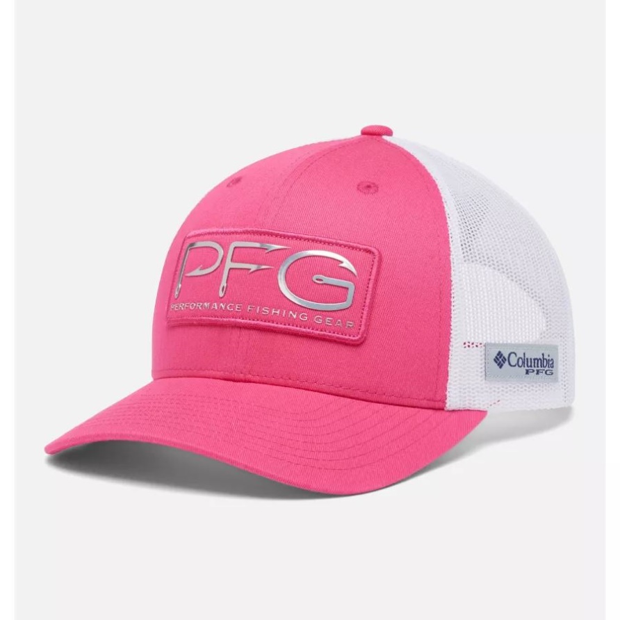 Pfg-Mesh-Snapback-Ballkappe Für Damen Columbia Ultra Pink/Weiß/Pfg-Haken