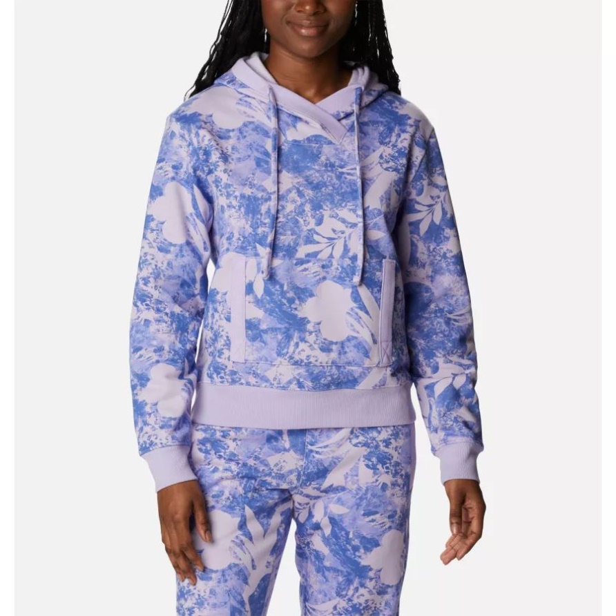 Damen-Hoodie Aus French Terry Von PFG In Lockerem Wasser Columbia Soft Violet Skydye