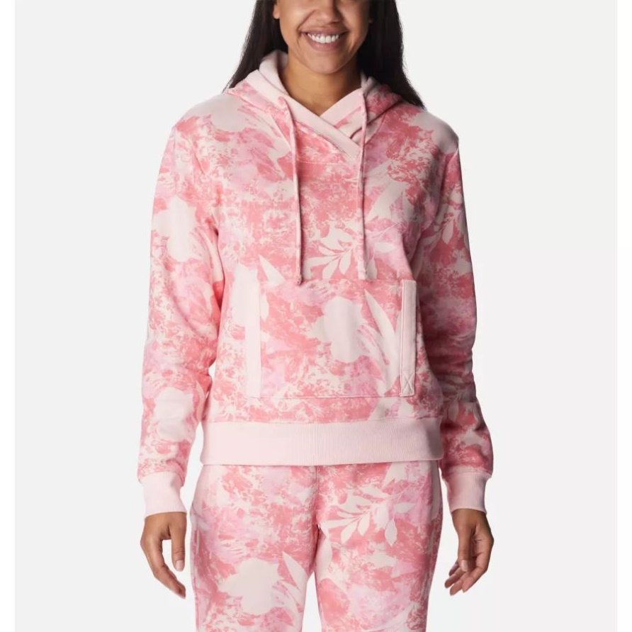 PFG Slack Water French Terry Hoodie Für Damen Satin Pink Skydye Columbia