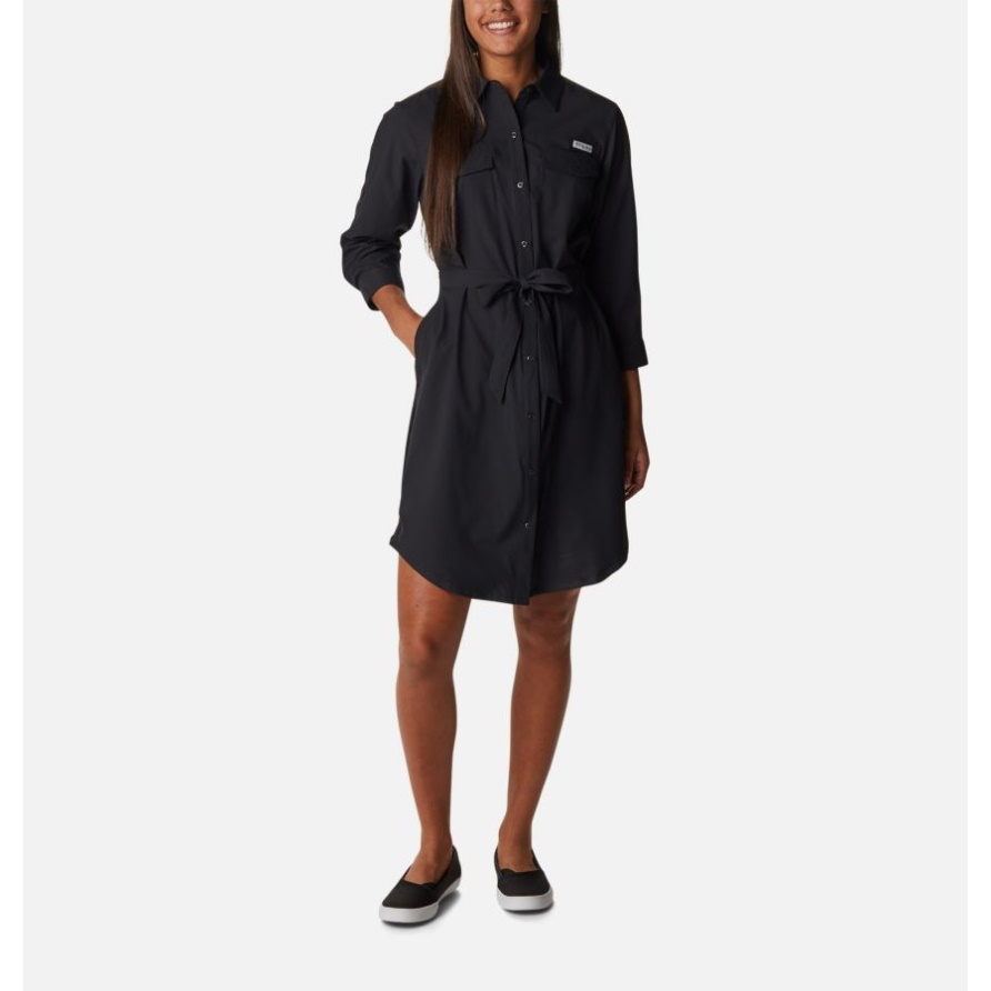 Pfg Sun Drifter Gewebtes Kleid Für Damen Columbia Schwarz
