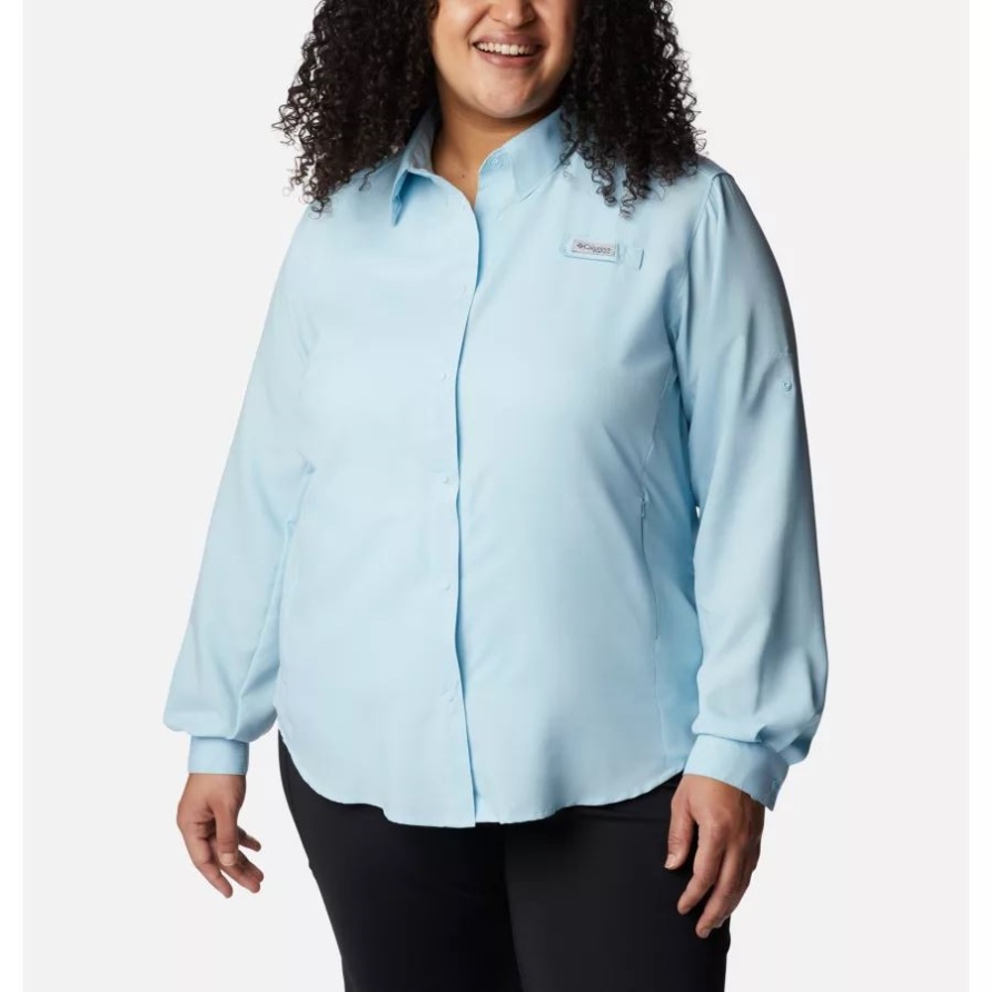 Pfg Tamiami Ii Langarmshirt Für Damen Plus Größe Sky Blue Columbia