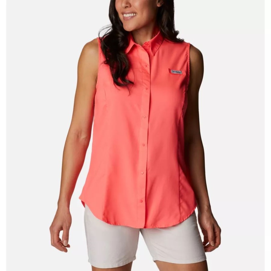 Pfg Tamiami ärmelloses Shirt Für Damen Neon Sunrise Columbia