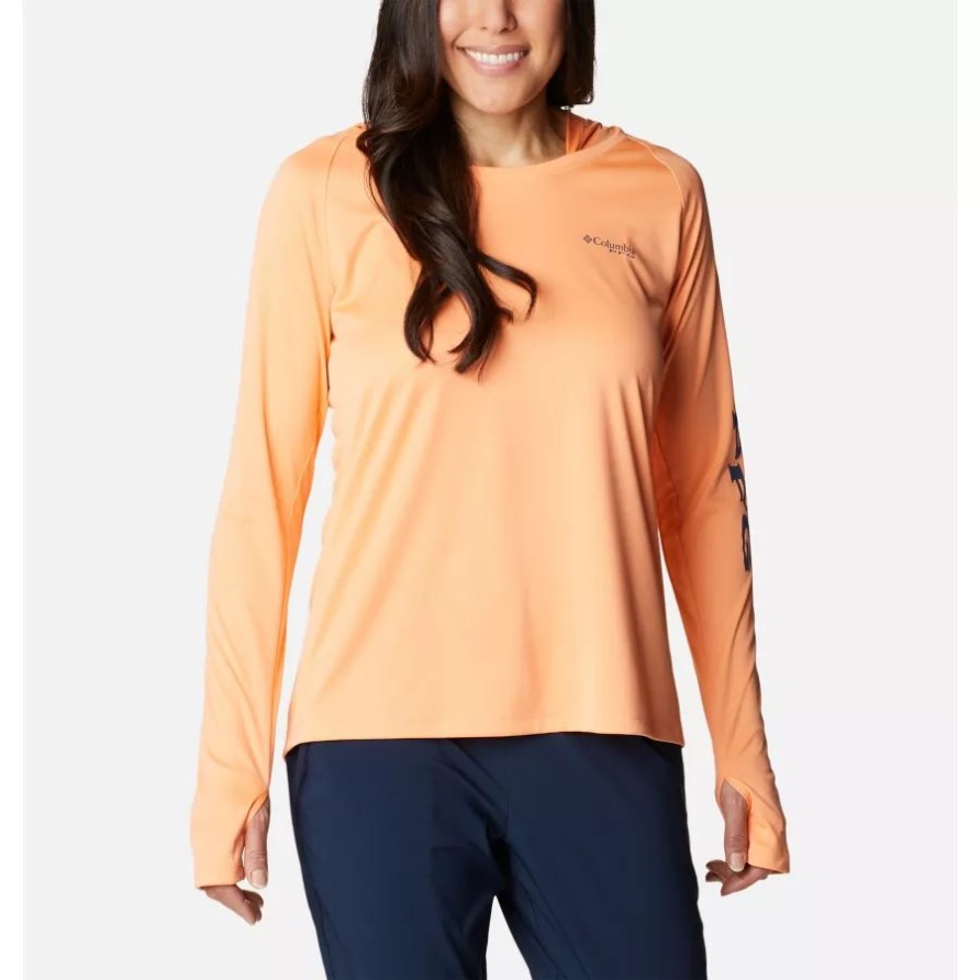 Pfg-tidal-te-hoodie Der Frauen Heller Nektar/kohlenstoff Logo Columbia