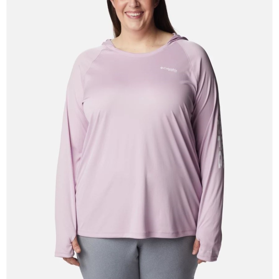 PFG Tidal T-Shirt Für Damen In Übergröße Columbia Aura/weißes Logo