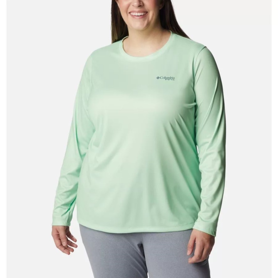 Langärmliges Pfg-tidal-tee-shirt Für Frauen Von Island Time Plus Größe Key West/metal Columbia